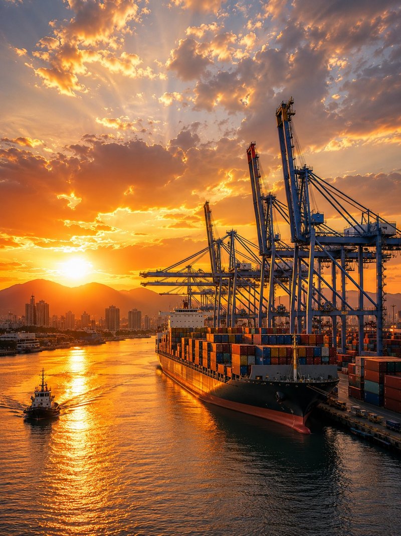 Porto de Itajaí ao entardecer